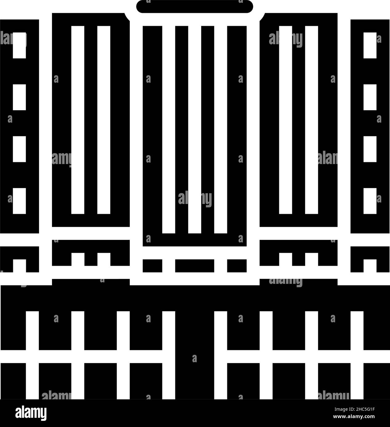 centro commerciale icona glifo vettore illustrazione Illustrazione Vettoriale