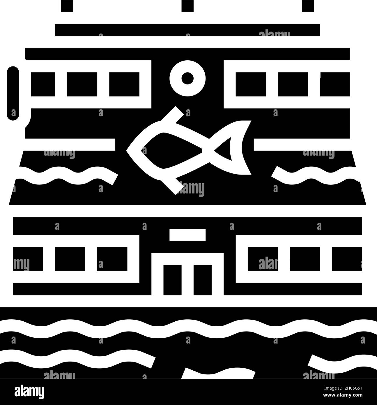 frutti di mare ristorante glifo icona illustrazione vettoriale Illustrazione Vettoriale