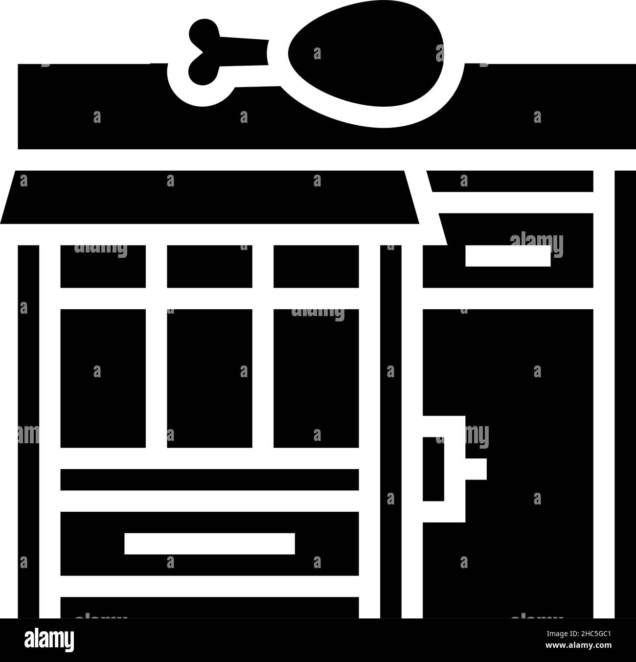 macellai negozio di glyph icona vettore illustrazione Illustrazione Vettoriale