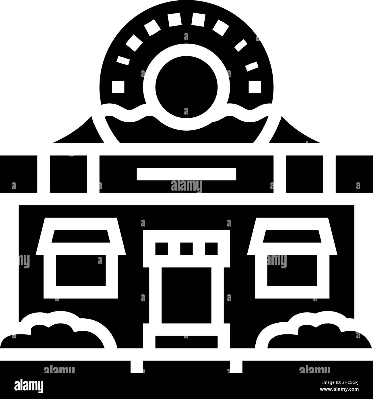 negozio di ciambelle icona glyph vettore illustrazione Illustrazione Vettoriale