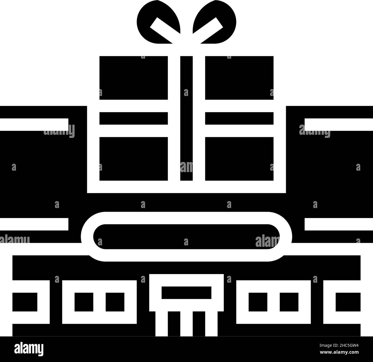 illustrazione vettoriale dell'icona del glifo del negozio di giocattoli Illustrazione Vettoriale