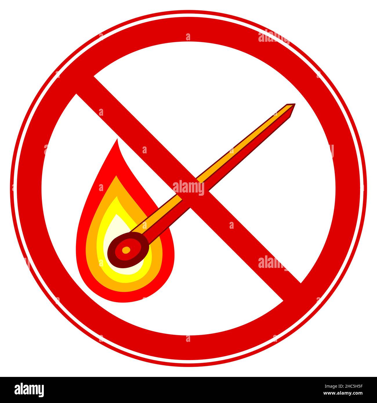 Illustrazione del simbolo di divieto di bruciatura della corrispondenza Illustrazione Vettoriale