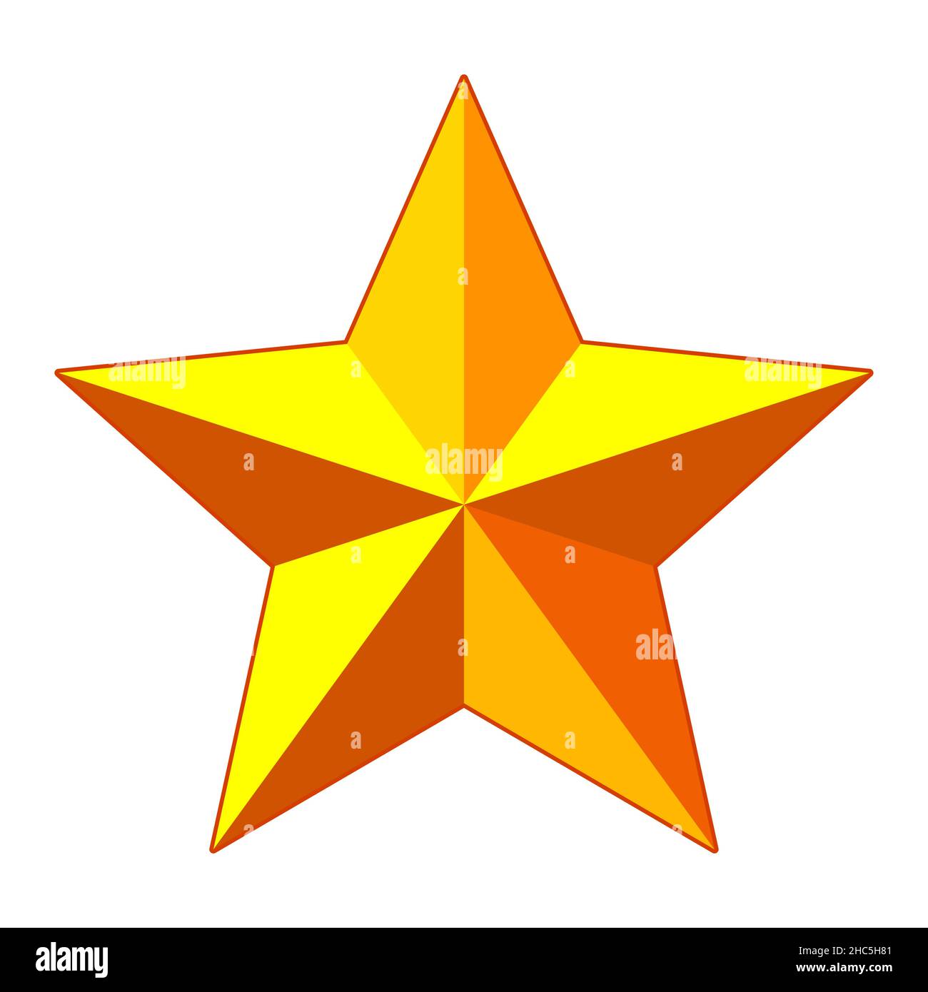Illustrazione astratta della stella dorata a cinque punte Illustrazione Vettoriale