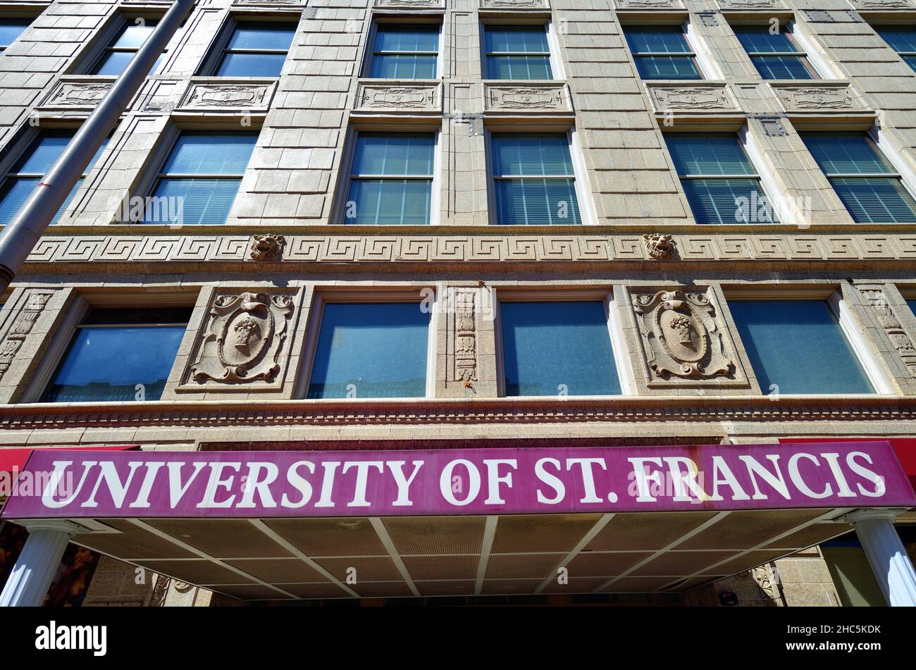 Joliet, Illinois, Stati Uniti. Il centro, alto campus della University of St. Francis. Il campus principale dell'università si trova anche a Joliet. Foto Stock