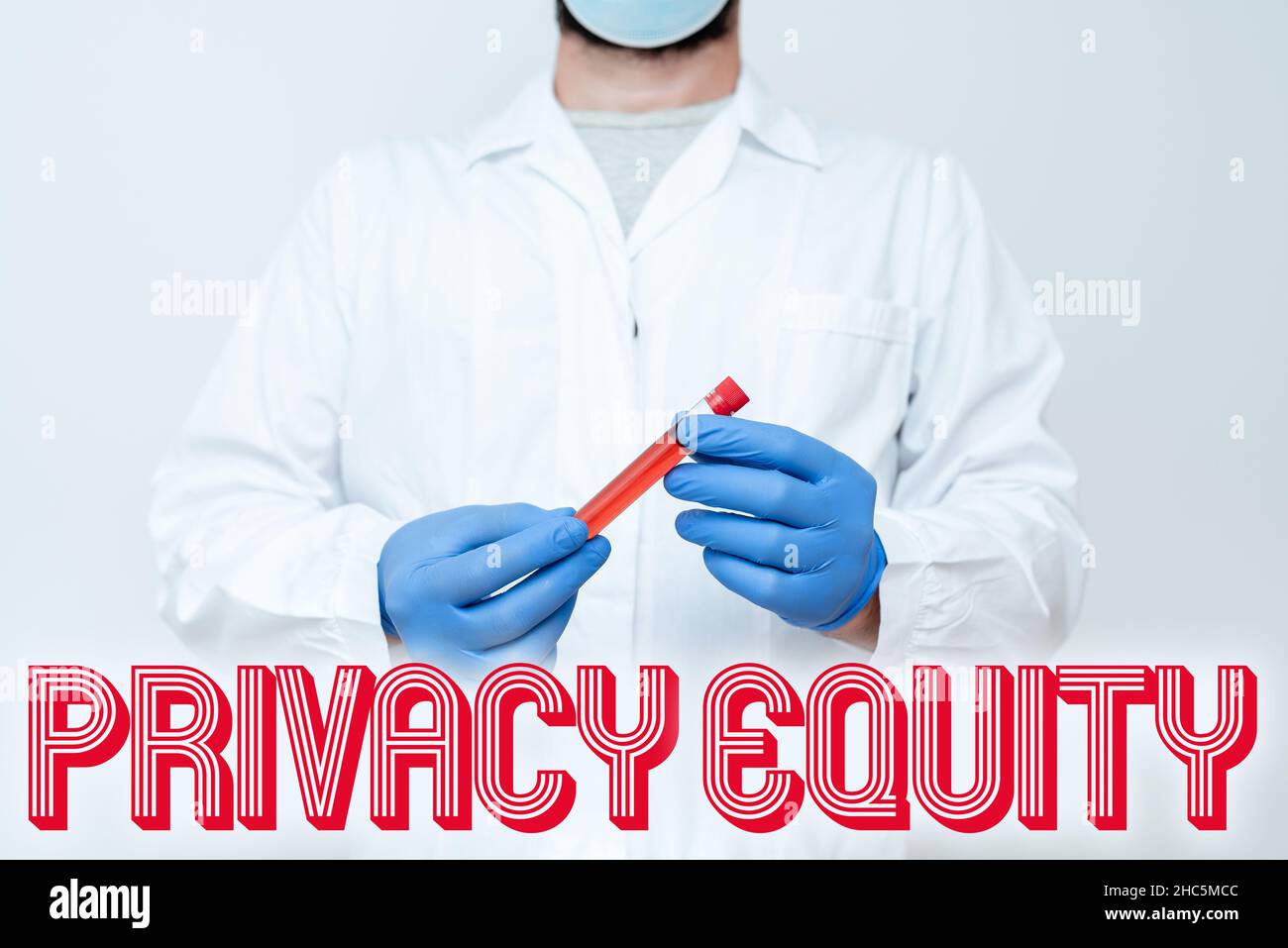Didascalia concettuale Private Equity. Panoramica aziendale capitale non quotato in borsa Investments Chemist presentando Blood Sample Foto Stock