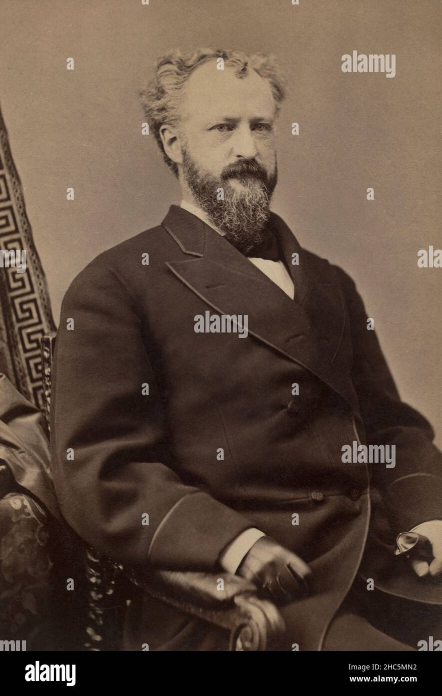 Roscoe Conkling (1829-1888), politico americano, senatore degli Stati Uniti da New York 1867-1881, Camera dei rappresentanti degli Stati Uniti da New York 1865-1867, ultima persona a rifiutare di servire dopo essere stato confermato alla Corte Suprema degli Stati Uniti, ritratto di mezza lunghezza, John F. Jarvis, 1876 Foto Stock