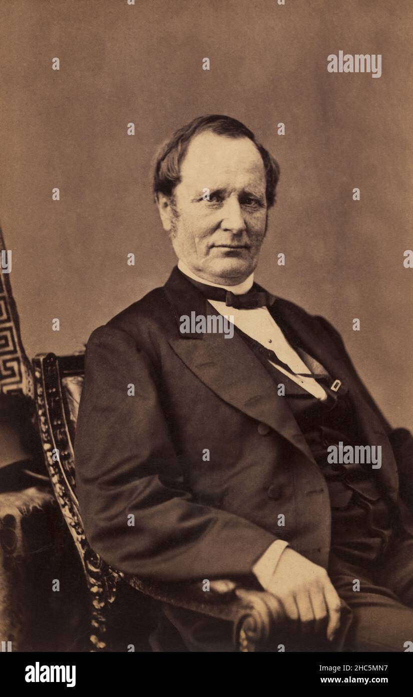 Thomas A. Hendricks (1819-1885), politico americano e avvocato, Governatore dell'Indiana 1873-77, Vice Presidente degli Stati Uniti 1885-85, Mezza-lunghezza Ritratto, Mathew B. Brady, 1876 Foto Stock
