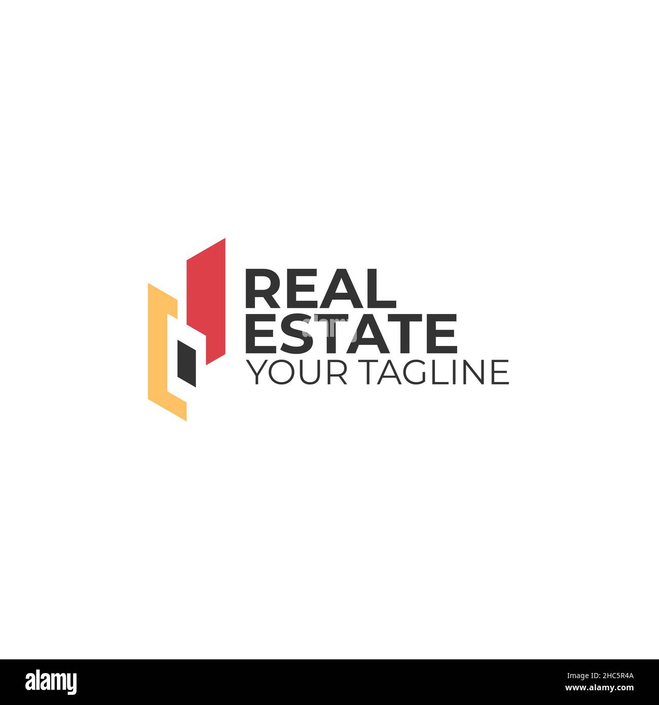 Moderno appartamento semplice IMMOBILIARE casa logo design Illustrazione Vettoriale