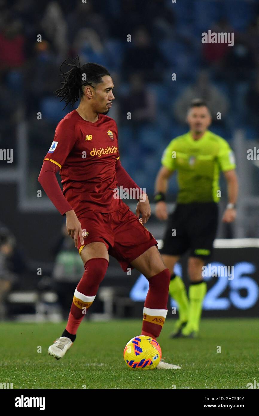 Roma, Italia. 22nd Dic 2021. Chris Smering di A.S. Roma durante la 19th giornata del Campionato Serie A tra A.S. Roma e U.C. Sampdoria il 22 dicembre 2021 allo Stadio Olimpico di Roma. (Credit Image: © Domenico Cippitelli/Pacific Press via ZUMA Press Wire) Foto Stock