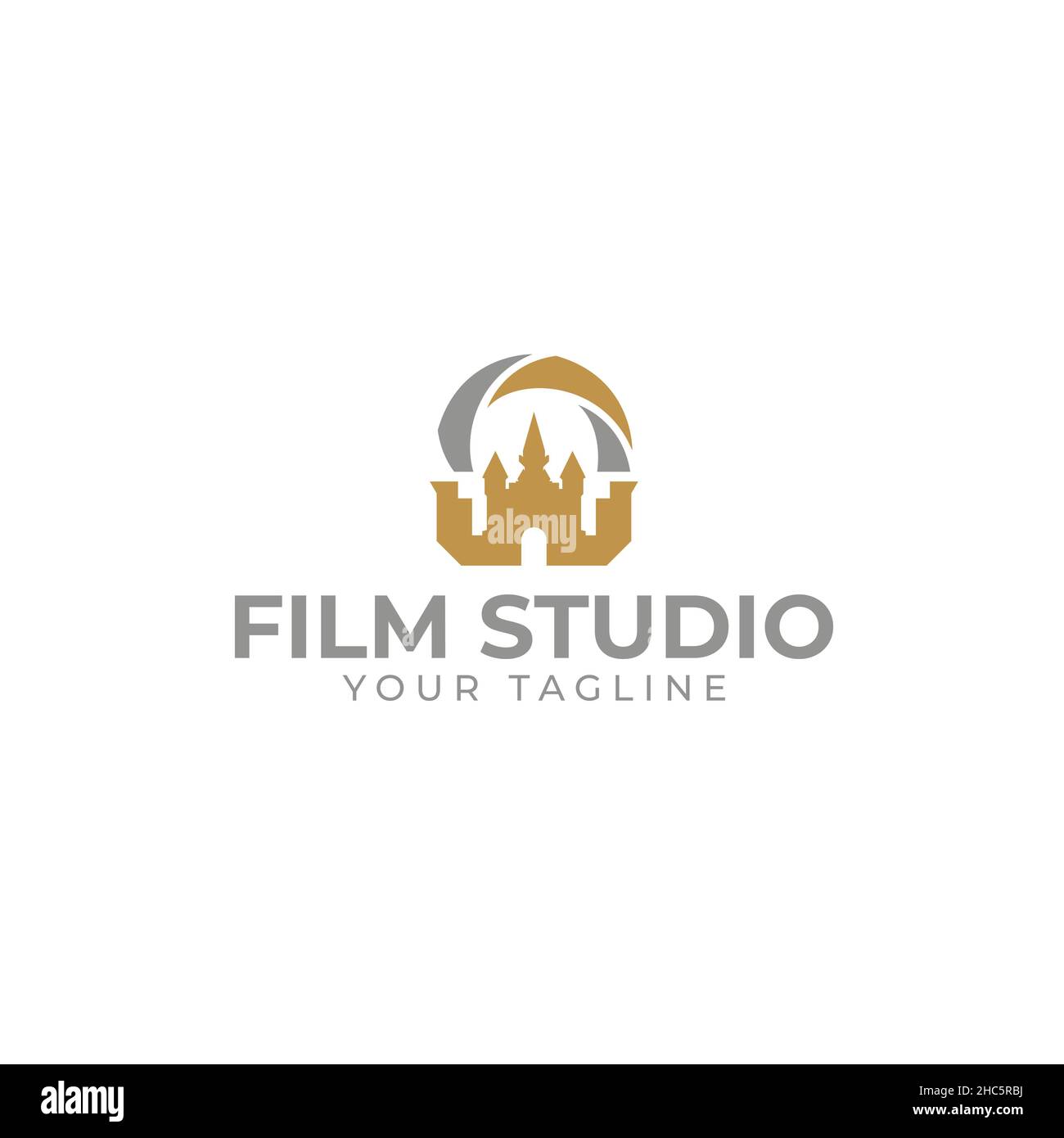 Design semplice e moderno DEL FILM STUDIO logo design Illustrazione Vettoriale