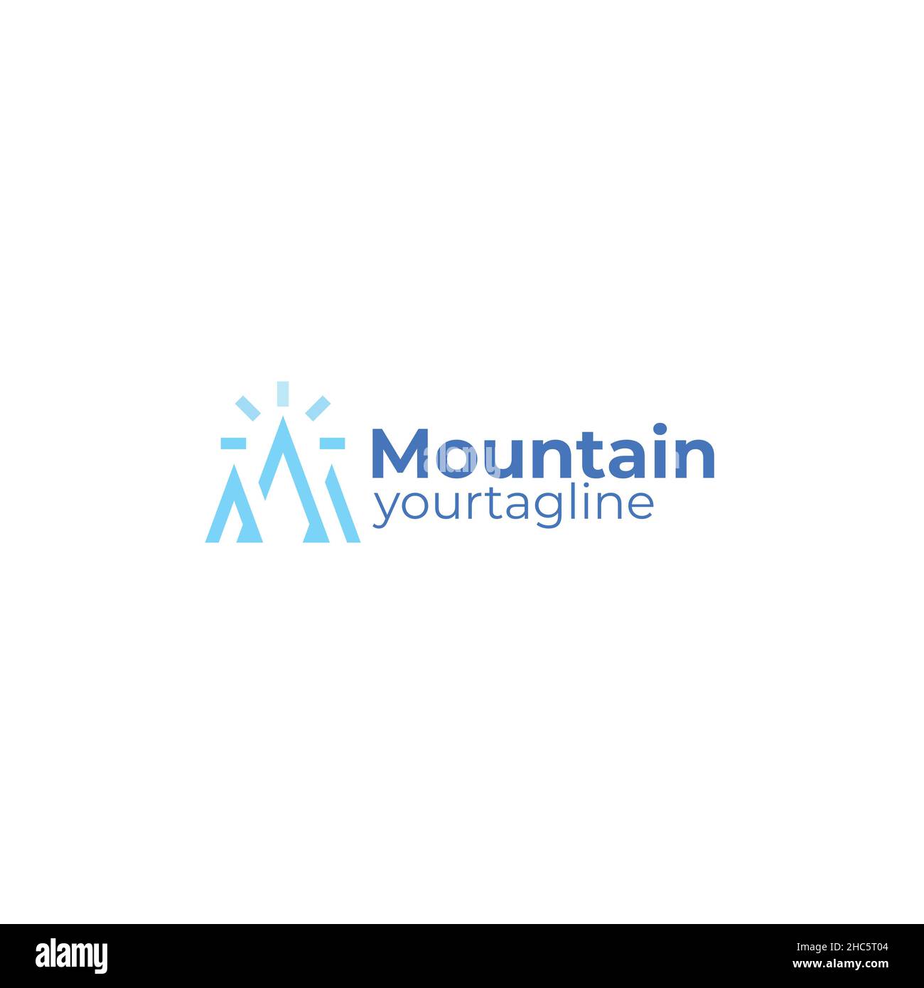 Design moderno e semplice CON logo MOUNTAIN Illustrazione Vettoriale