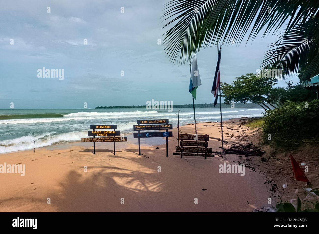 Ingresso al Parco Nazionale di Cahuita, Costa Rica Foto Stock