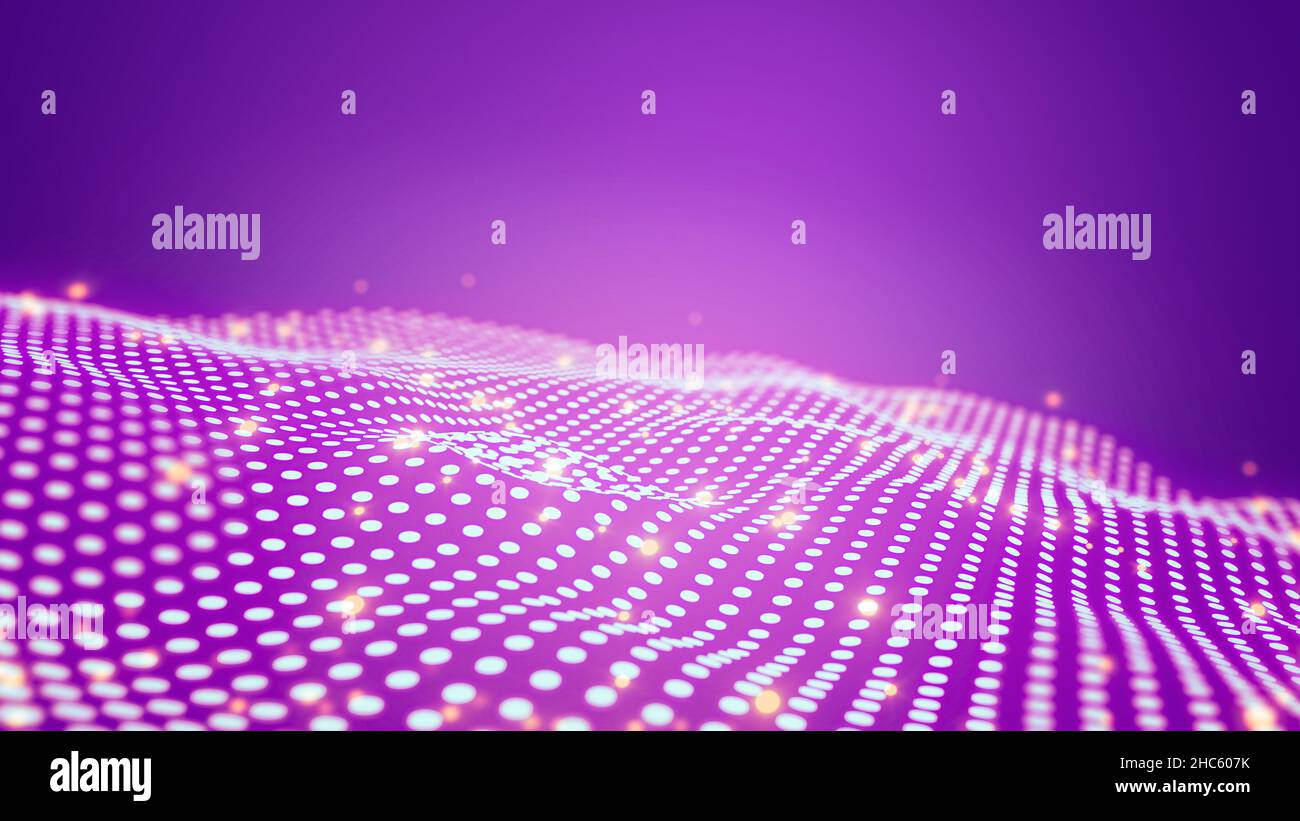 Visualizzazione della sfera dei big data con testo. Sfera a reticolo HUD con punti e linee. Progettazione di infografiche di dati visivi. Tecnologia scientifica. Digitale da Foto Stock