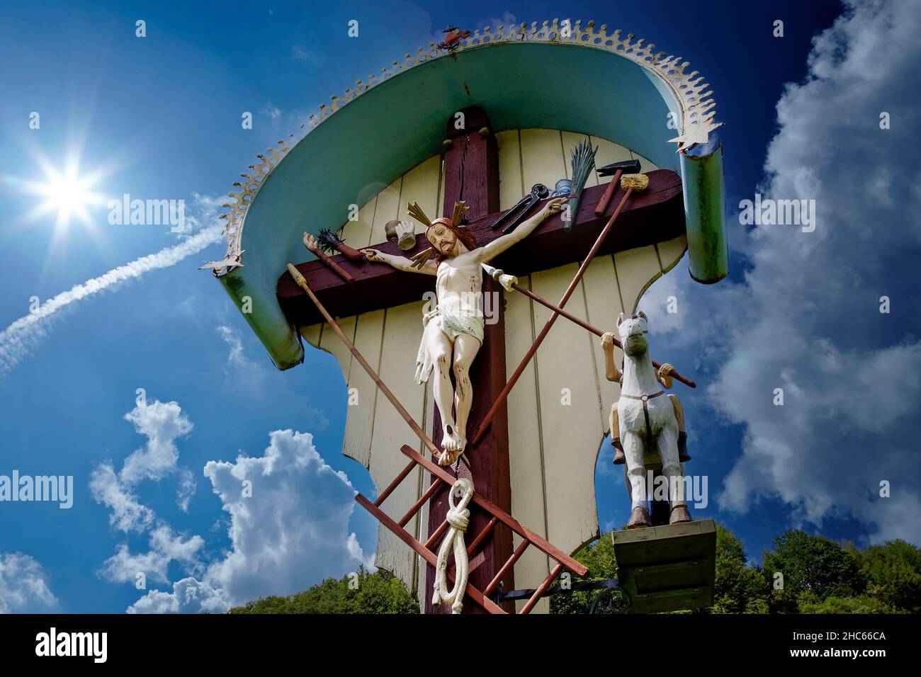 Traversata di Wayside a Elzach nella Foresta Nera Foto Stock