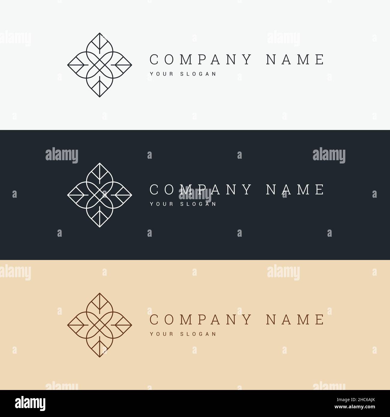 elegante e minimalista modello del logo e icona line art Illustrazione Vettoriale