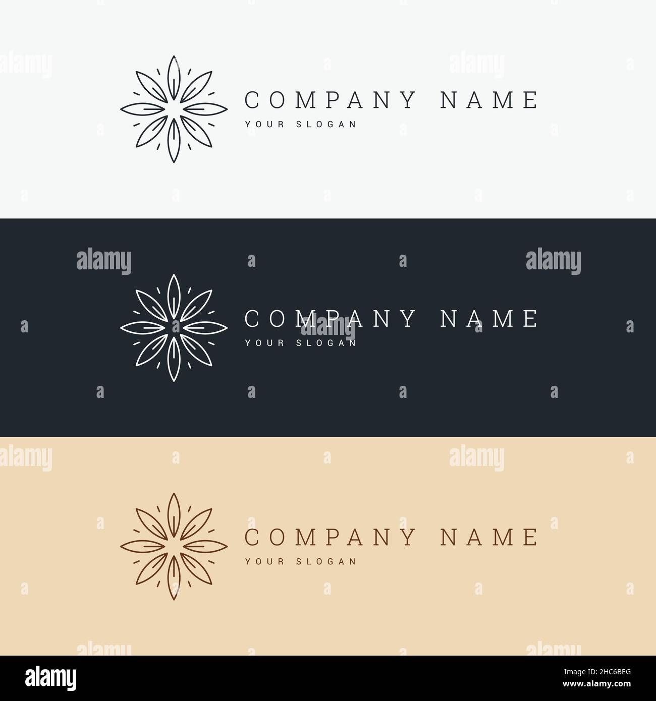 elegante e minimalista modello del logo e icona line art Illustrazione Vettoriale