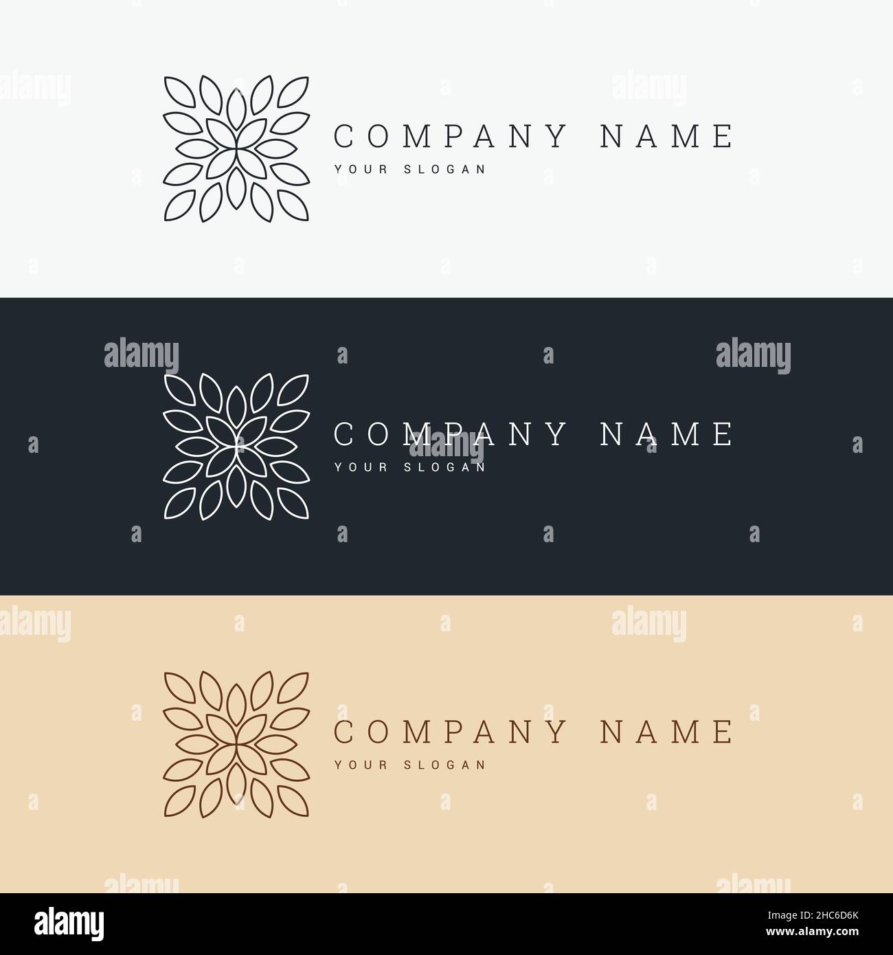 elegante e minimalista modello del logo e icona line art Illustrazione Vettoriale