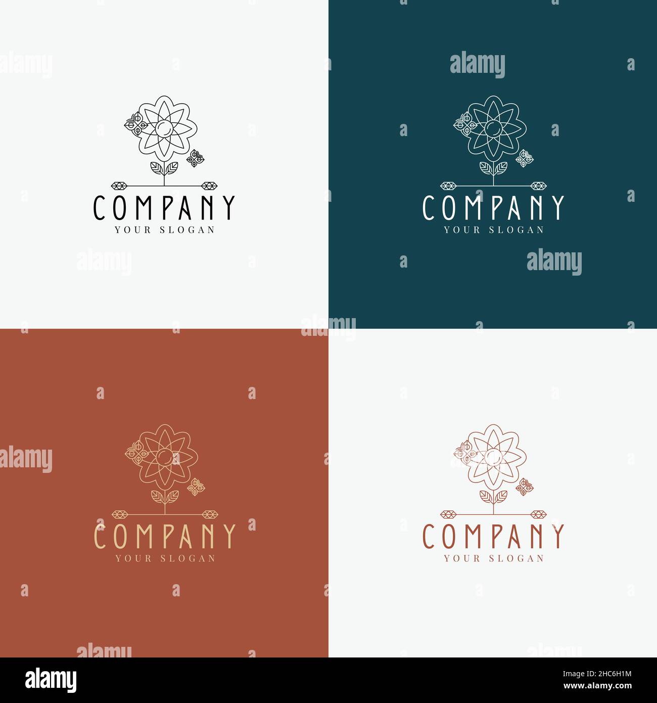 modello logo multiuso line art minimal retro Illustrazione Vettoriale