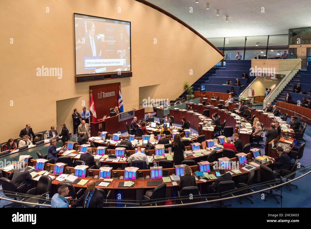 Toronto, Canada - 9 dicembre 2015: Scene dal tassisti protesta contro Uber X. Foto Stock