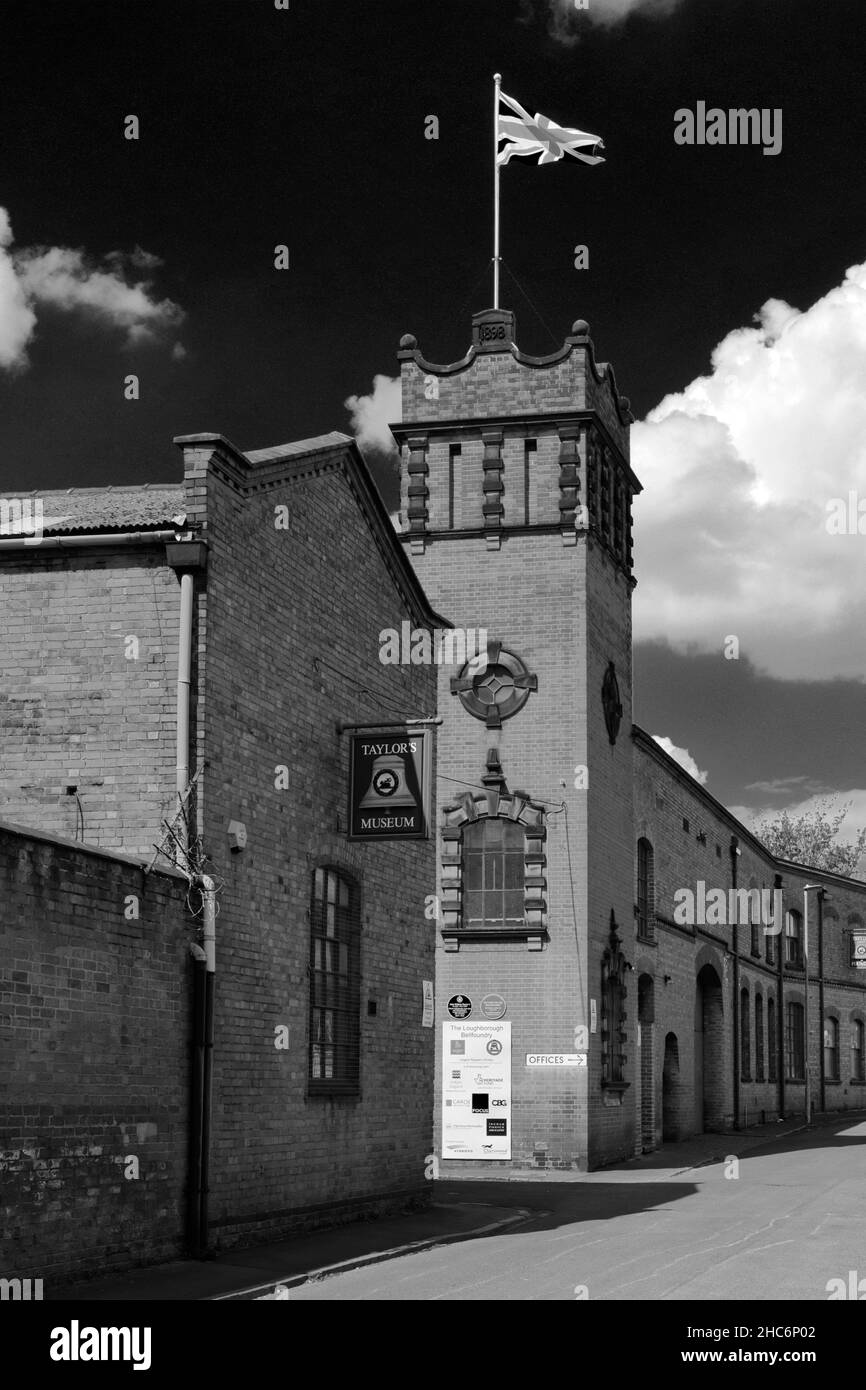 La fonderia e museo di campane John Taylor and Co, Loughborough Market Town, Leicestershire, Inghilterra Foto Stock