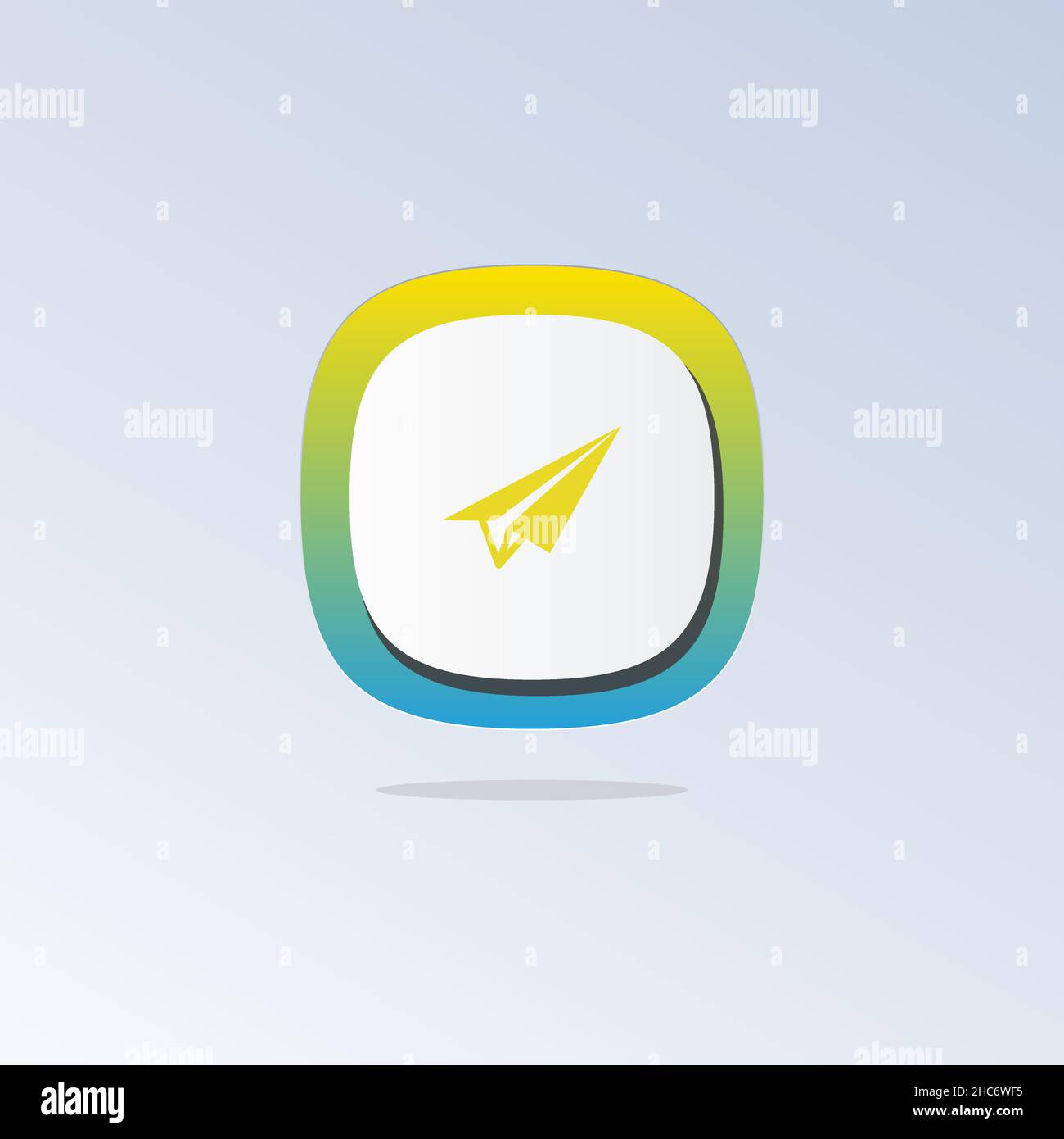 Icona aereo carta 3D. Icone web, logo, pulsante. 3D illustrazioni vettoriali. Concetto per favicon, icona app, banner Web, logo Illustrazione Vettoriale