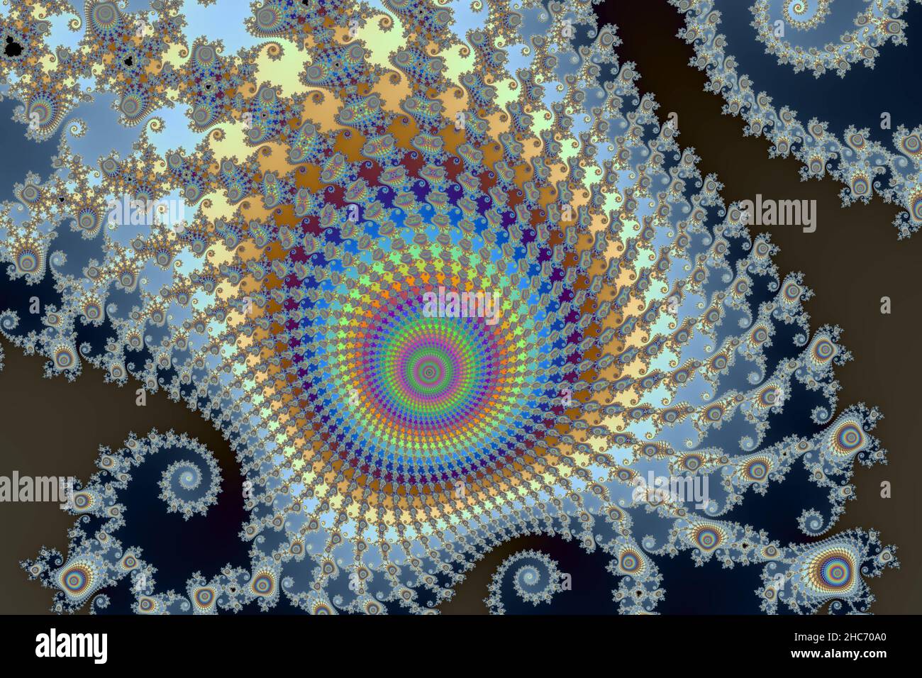 Bella zoom nell'infinito matematico mandelbrot set frattale Foto Stock