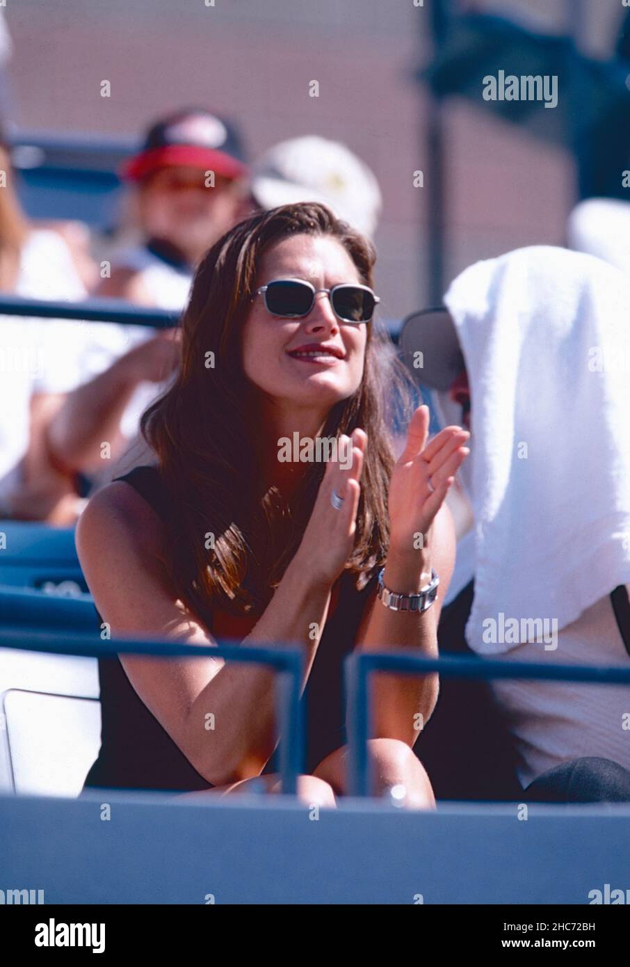 Attrice americana Brooke Shields, US Open 1998 Foto Stock