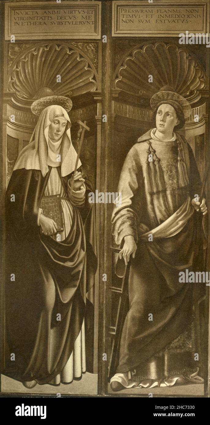 Santi Lorenzo e Caterina da Siena, dipinto dell'artista italiano Domenico Ghirlandaio, Munch 1897 Foto Stock