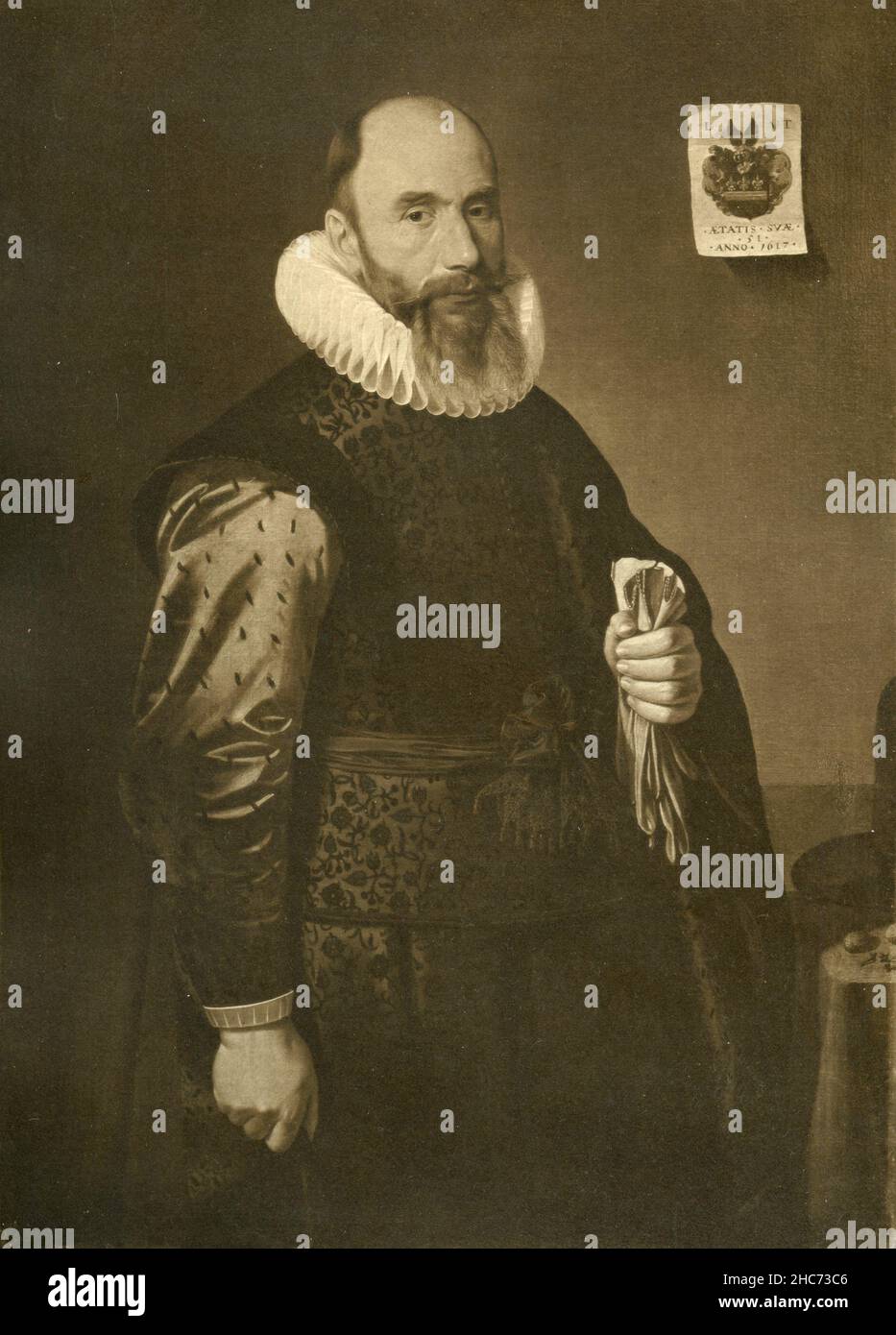 Ritratto di un mercante, dipinto dall'artista vallone Gerard Douffet, Monaco 1897 Foto Stock