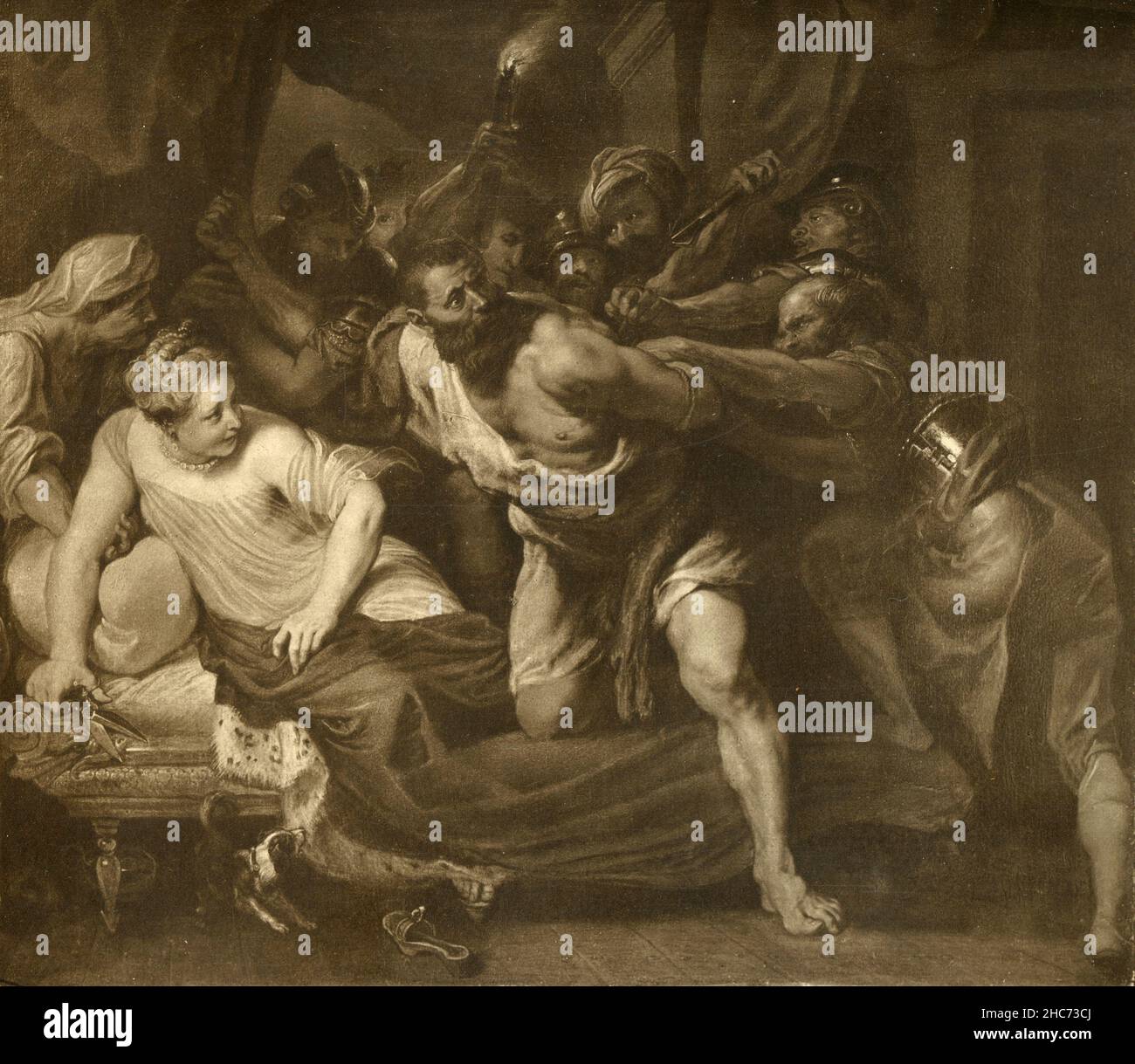 The Capture of Samson, dipinto dall'artista fiammingo Peter Paul Rubens, Monaco di Baviera 1897 Foto Stock
