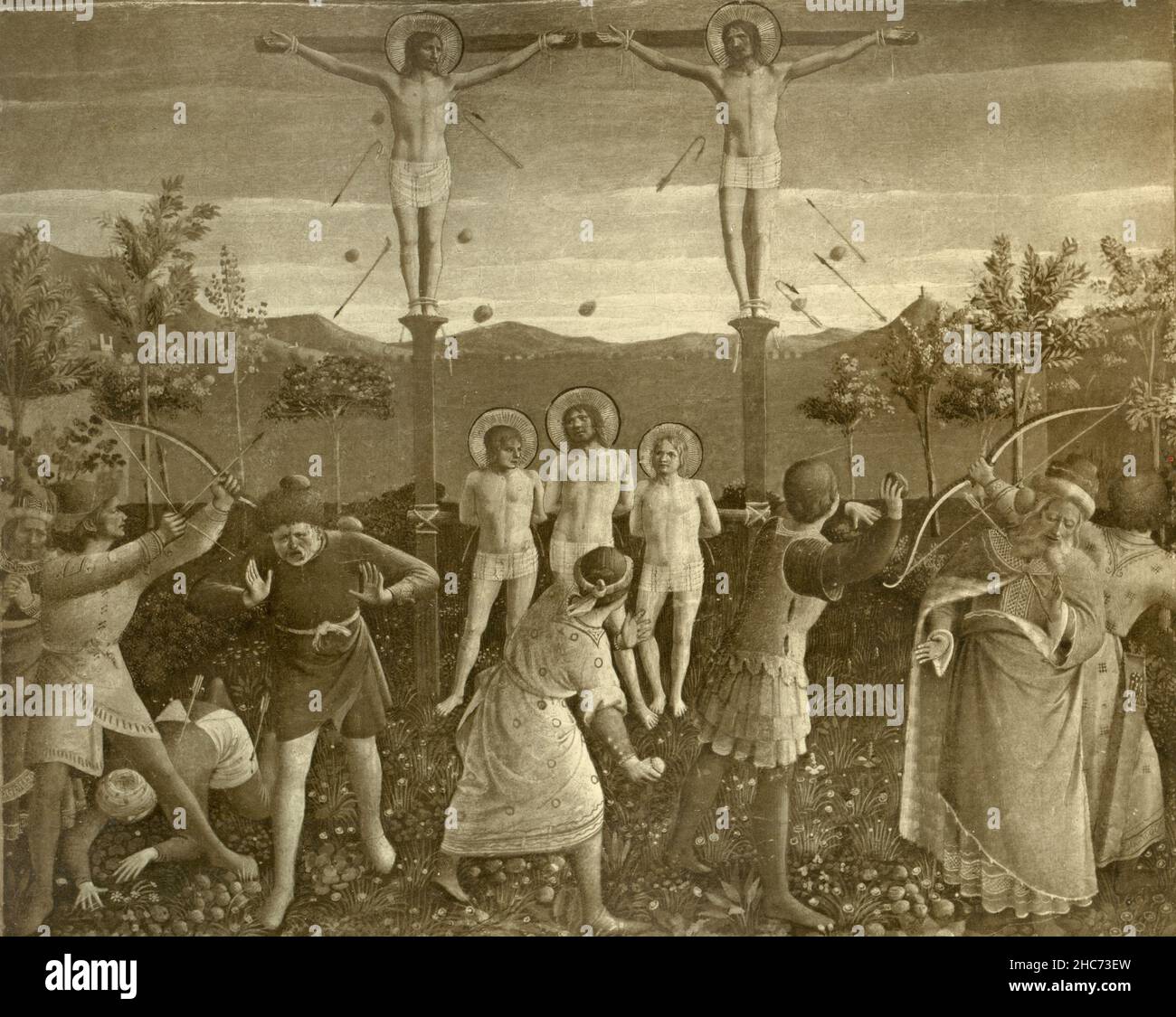 I santi Cosma e Damiano si sono incastrati sulla Croce, dipingendo dall'artista italiano fra Giovanni da Fiesole, Munch 1897 Foto Stock