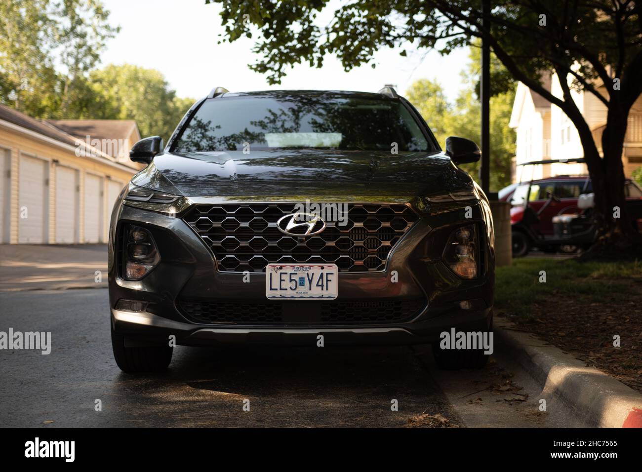 Hyundai Santa Fe SUV parcheggiato a Kansas City, Stati Uniti Foto Stock