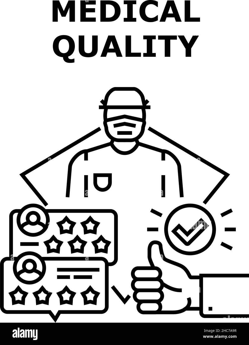 Medical Quality Vector Concept Black Illustration Illustrazione Vettoriale