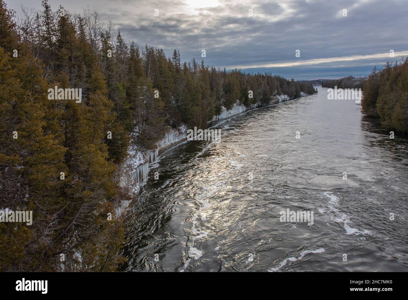 Healey Falls Havelock Ontario Canada in inverno Foto Stock