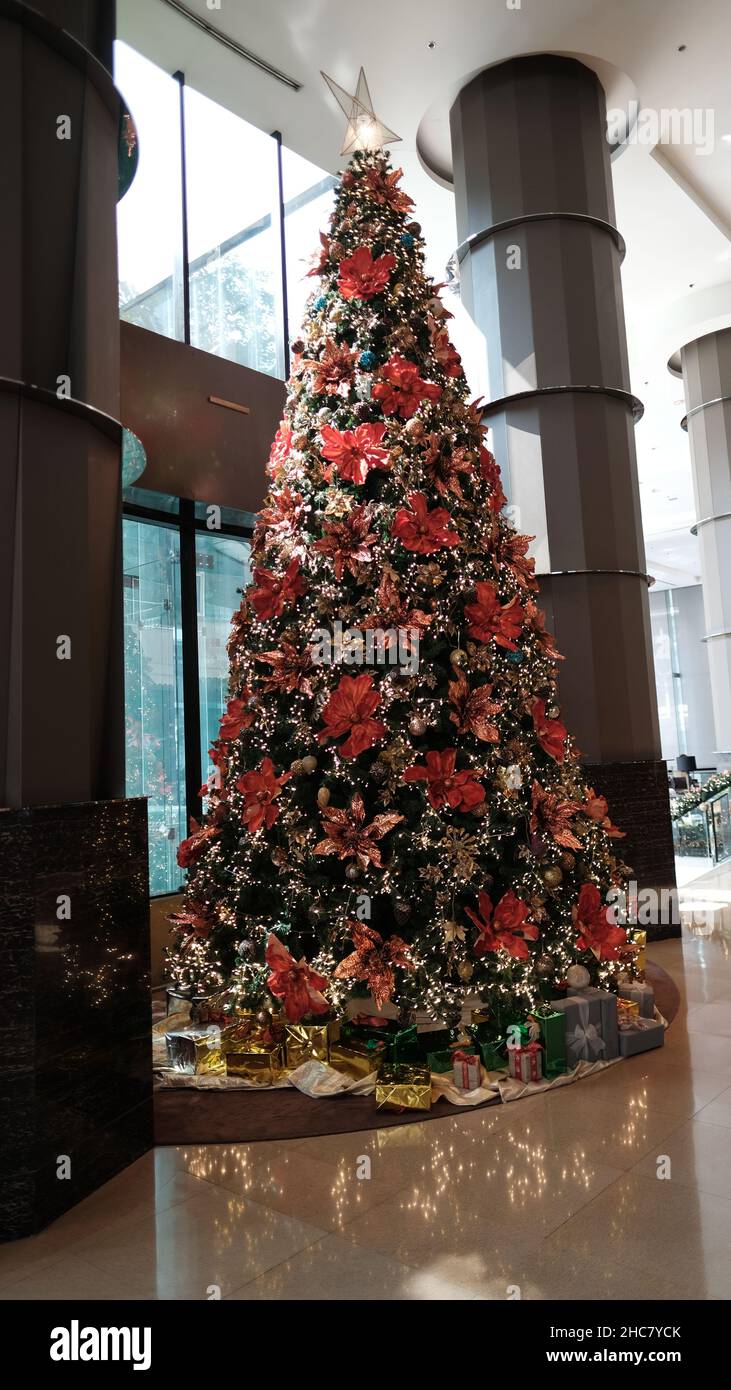 InterContinental Bangkok Christmas Addobbs Hotel lobby Foto Stock