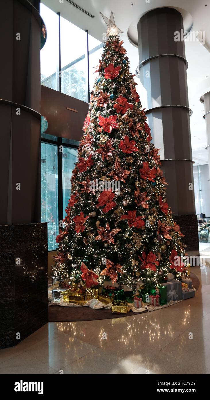 InterContinental Bangkok Christmas Addobbs Hotel lobby Foto Stock