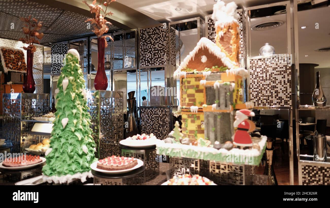 Ristorante espresso InterContinental Bangkok Christmas Addobbs Foto Stock