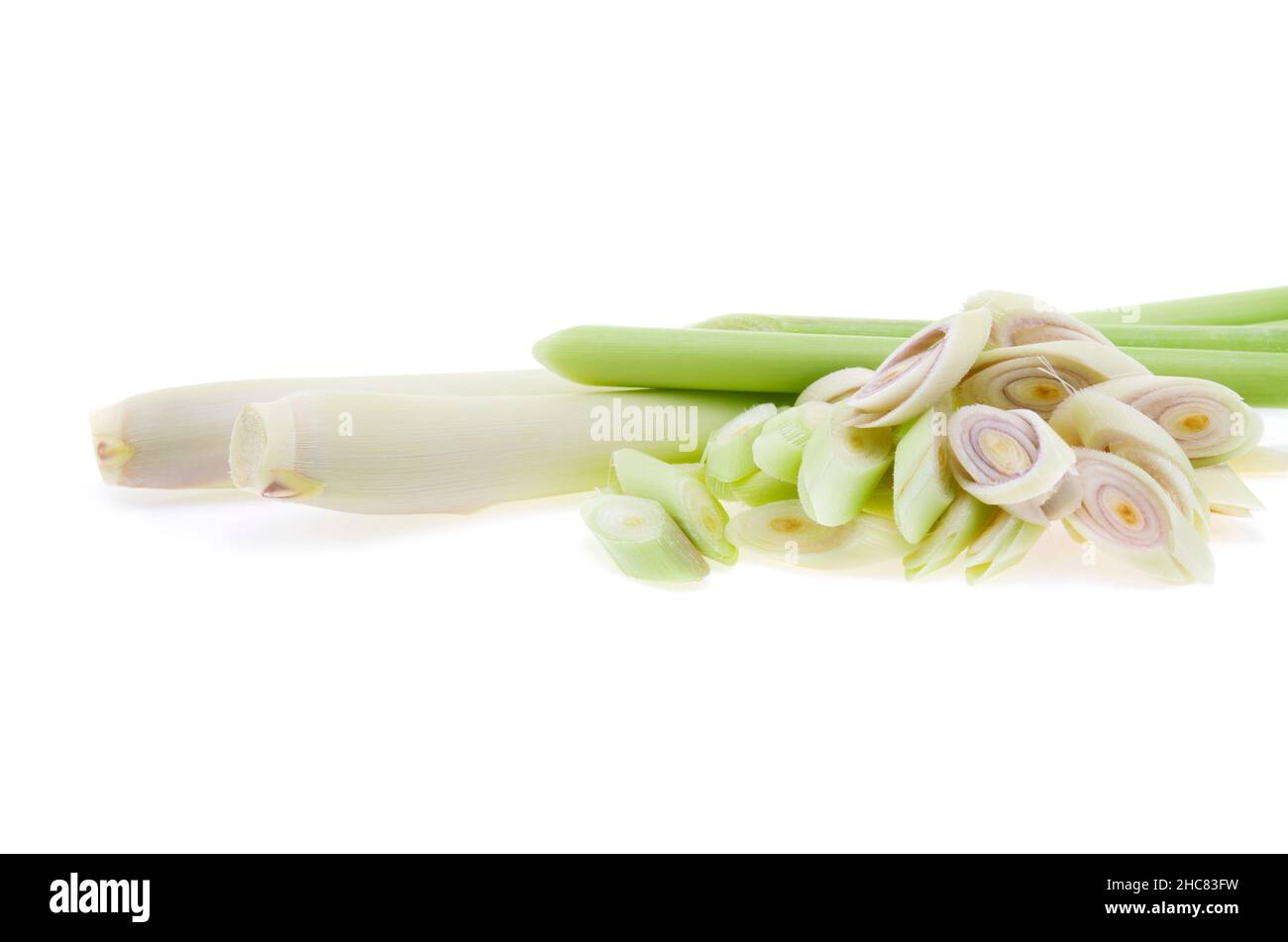 La citronella fresco isolato su sfondo bianco Foto Stock