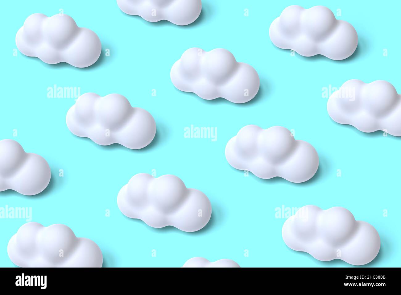 Sfondo luminoso del motivo nuvole. 3D illustrazione Foto Stock