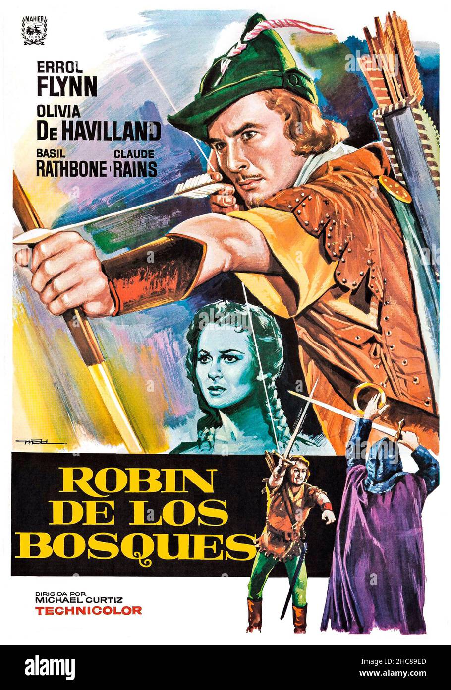 ERROL FLYNN nelle AVVENTURE DI ROBIN HOOD (1938), diretto da MICHAEL CURTIZ e WILLIAM KEIGHLEY. Credit: WARNER BROTHERS / Album Foto Stock