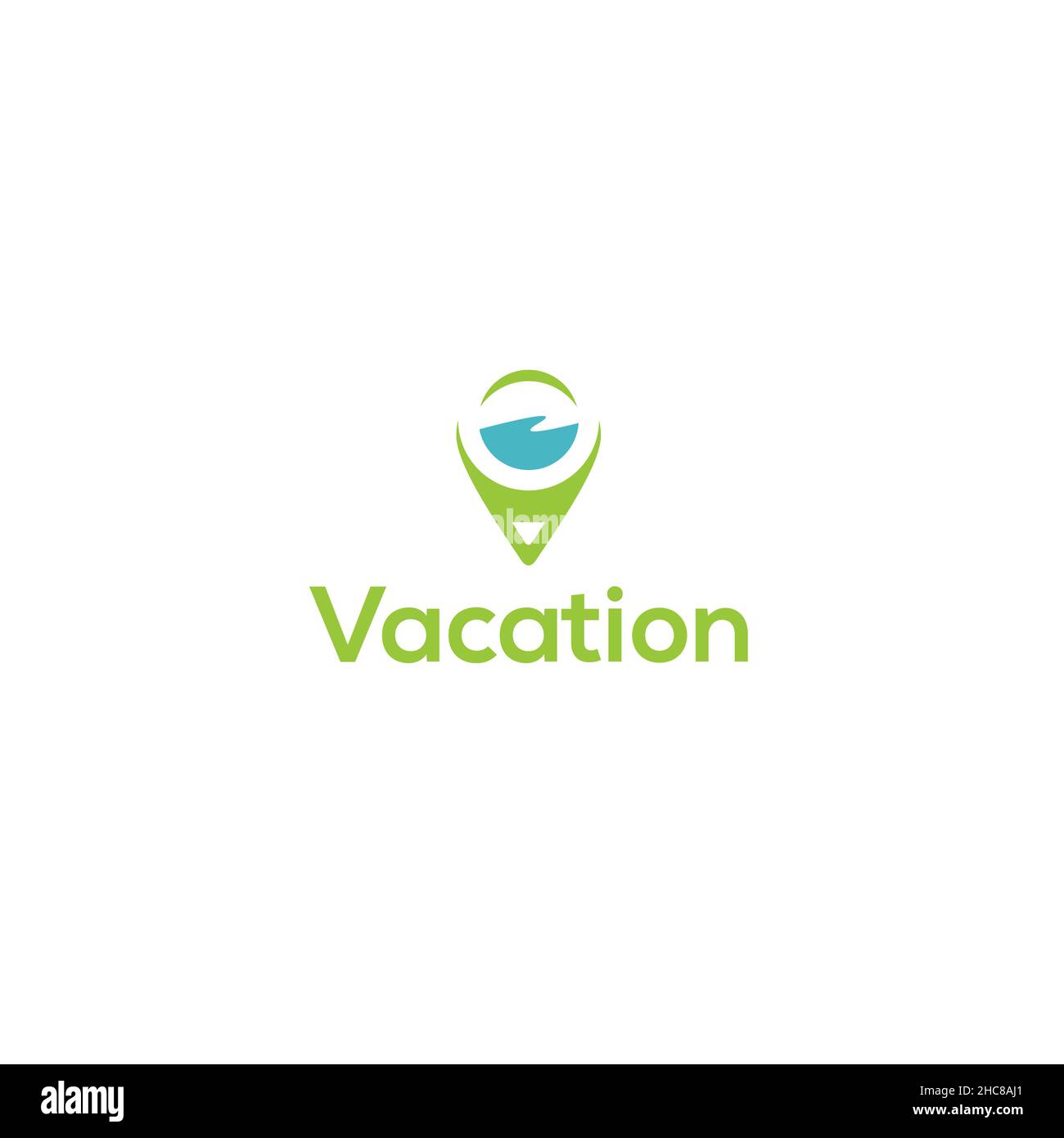 Design minimalista design Vacations Ocean logo design Illustrazione Vettoriale