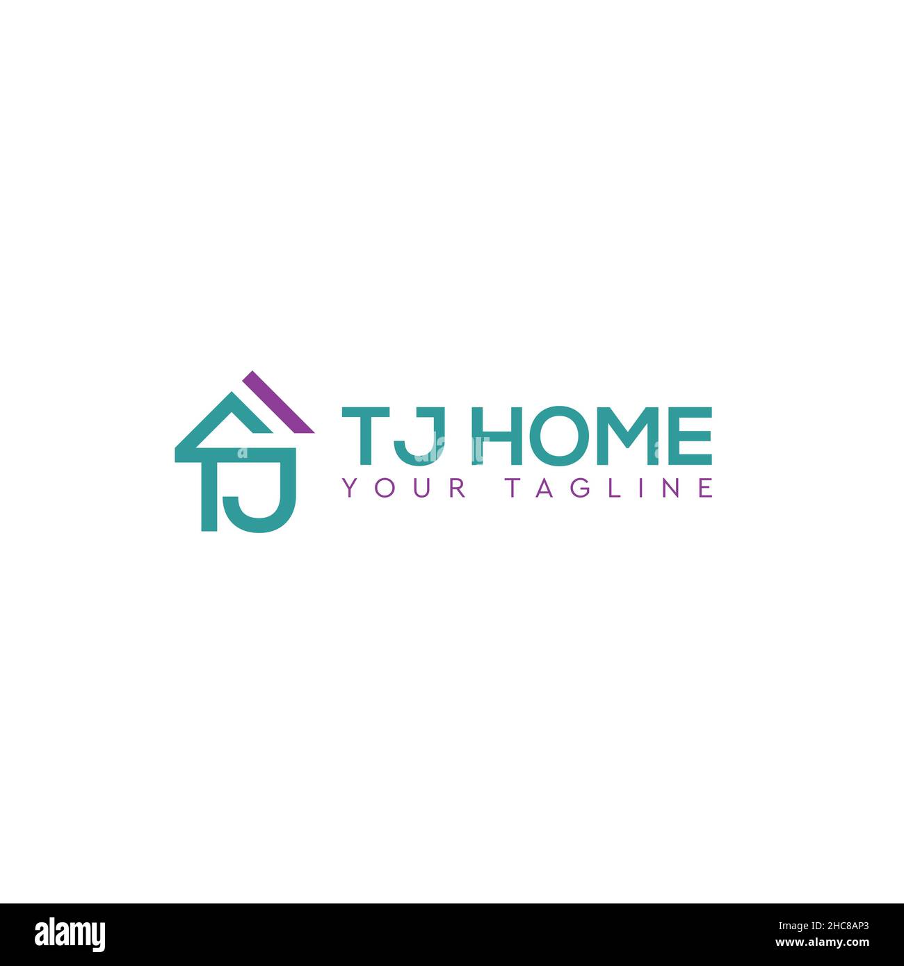 Design minimalista con logo TJ TJ Home piatto iniziale Illustrazione Vettoriale