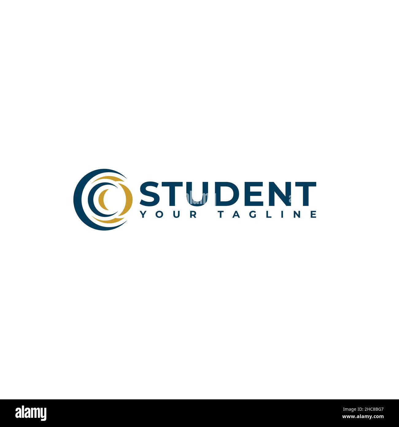 Design moderno con lettera piatta e logo Student Illustrazione Vettoriale