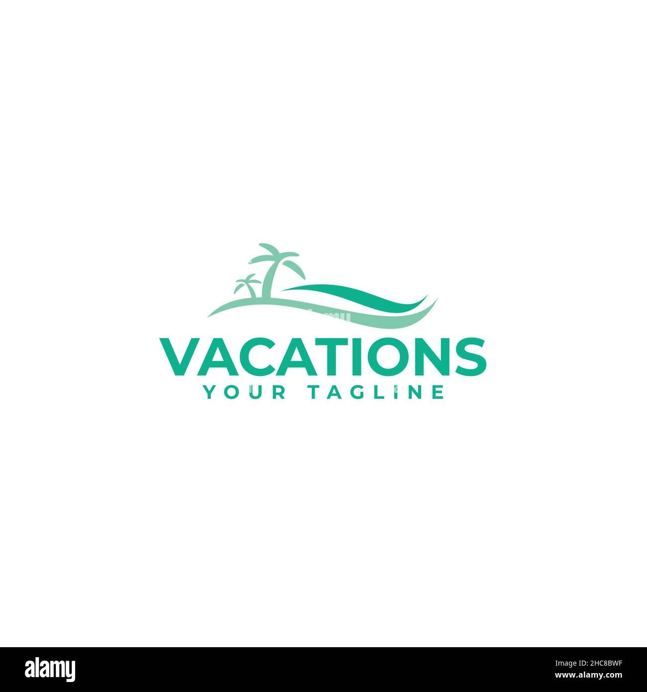 Design minimalista design Vacations Ocean logo design Illustrazione Vettoriale