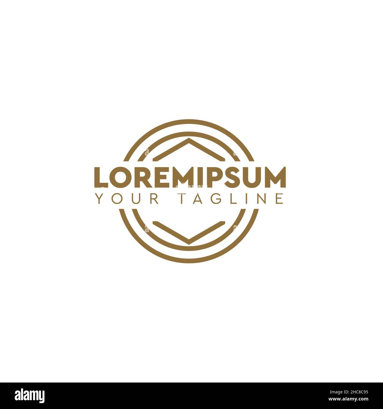 Design con logo Flat Abstract Roof Spiral Building Illustrazione Vettoriale