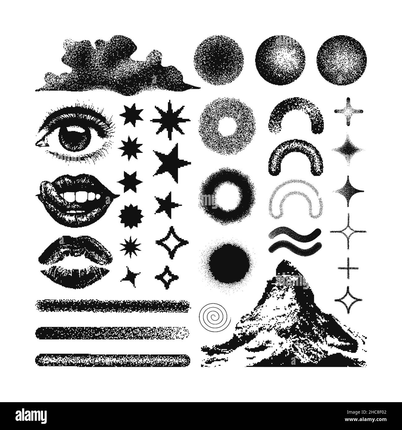 Elementi di design Vector Memphis. Illustrazione Vettoriale