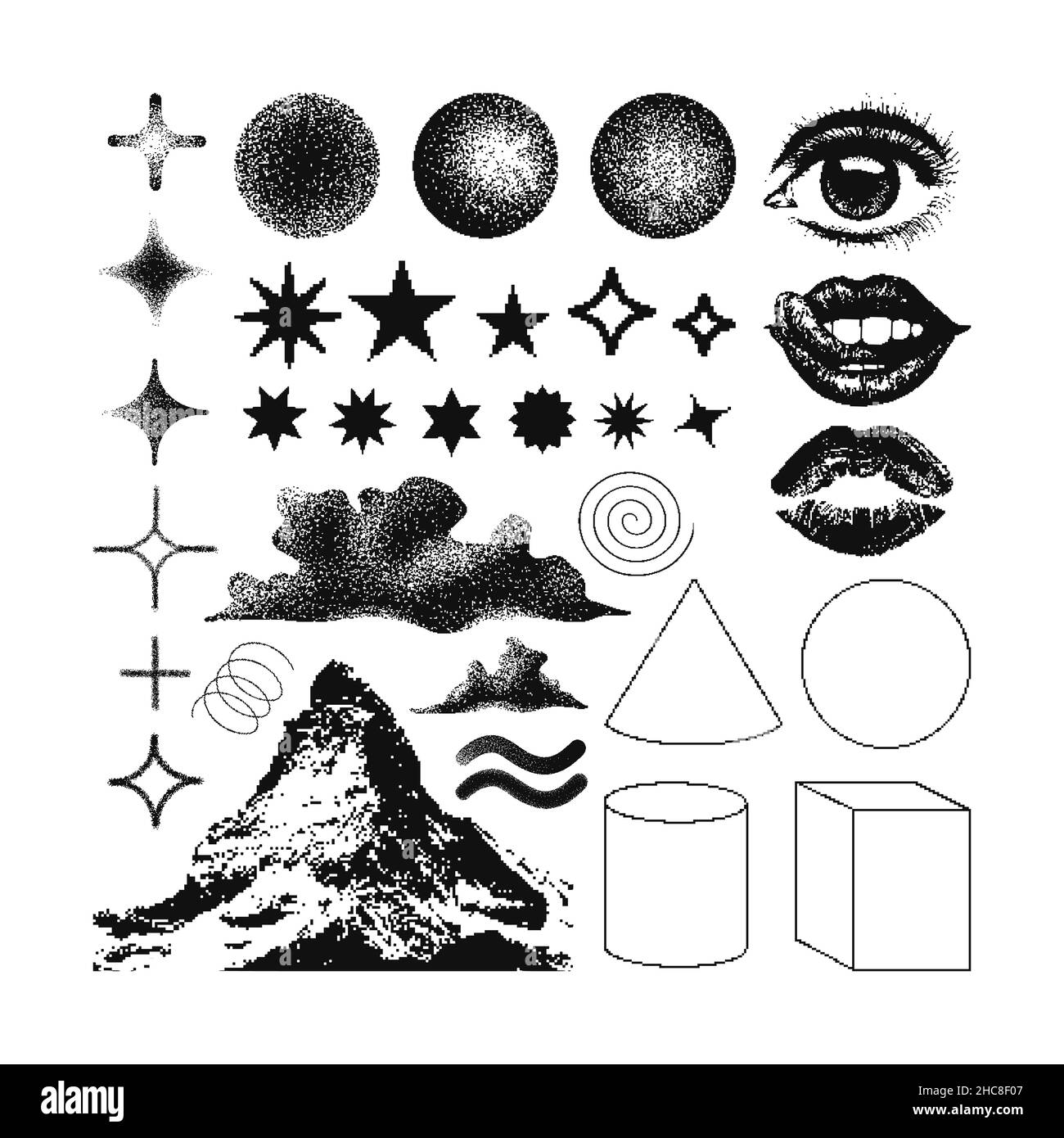 Elementi di design Vector Memphis. Illustrazione Vettoriale