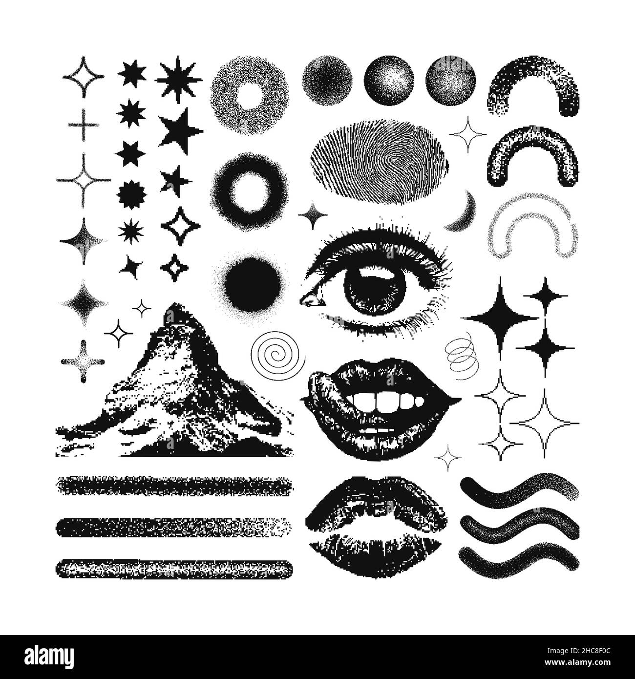 Elementi di design Vector Memphis. Illustrazione Vettoriale