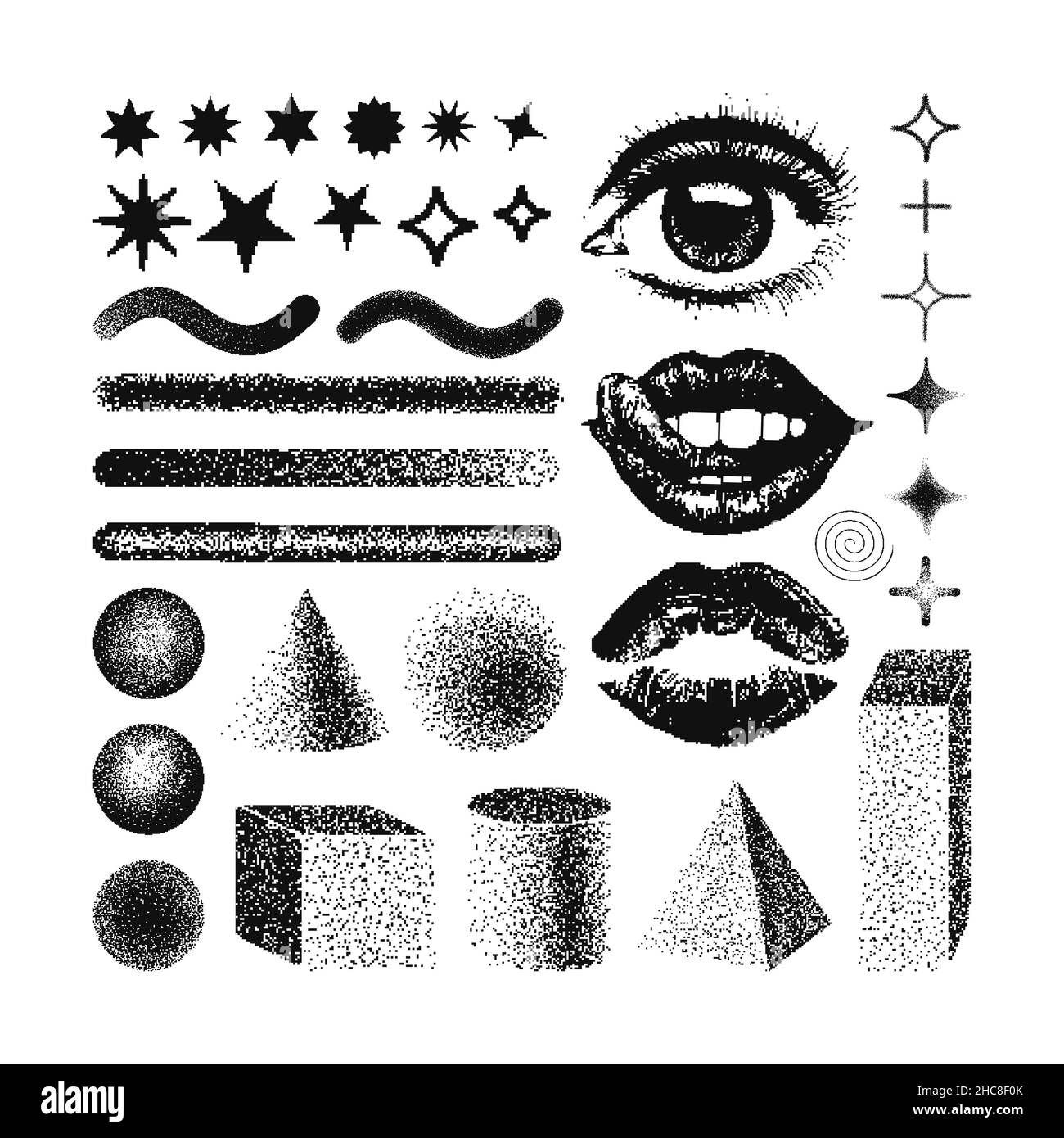 Elementi di design Vector Memphis. Illustrazione Vettoriale