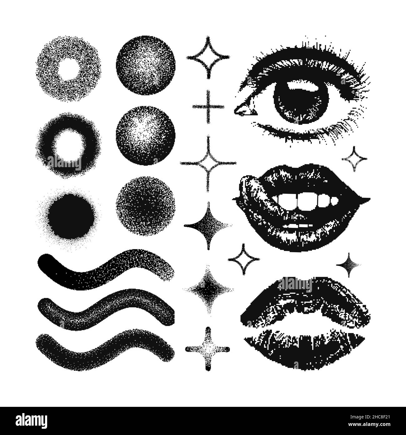 Elementi di design Vector Memphis. Illustrazione Vettoriale